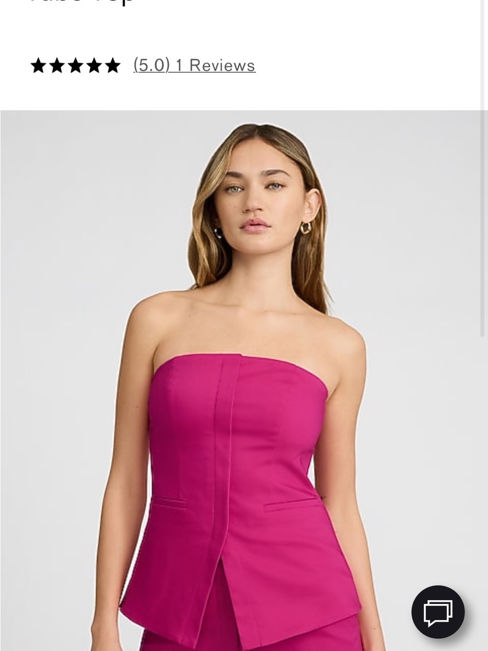 Express Strapless Magenta Peplum Top